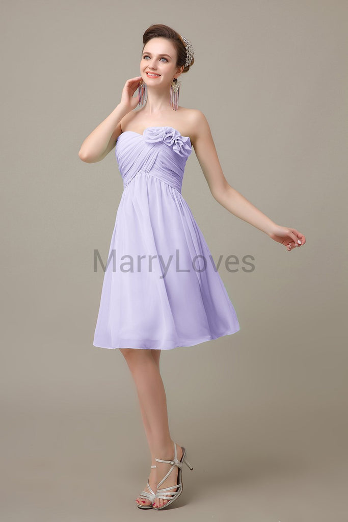 Pleated Sweetheart Chiffon Bridesmaid Dresses