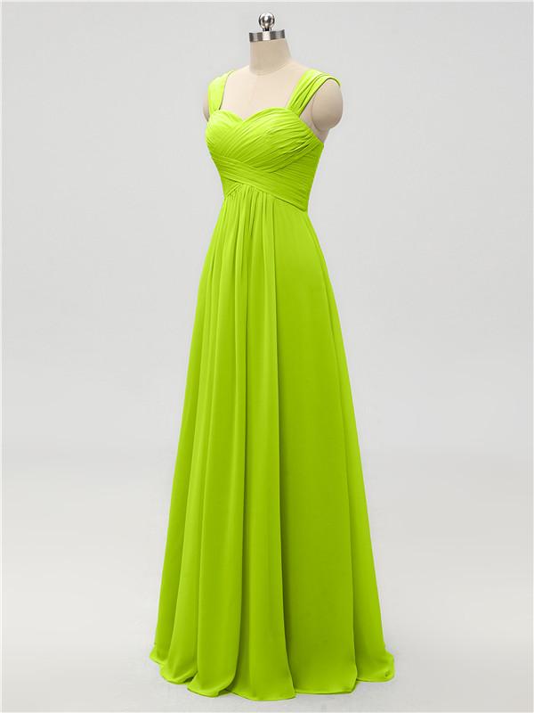 Strap Chiffon Floor Length Bridesmaid Dresses