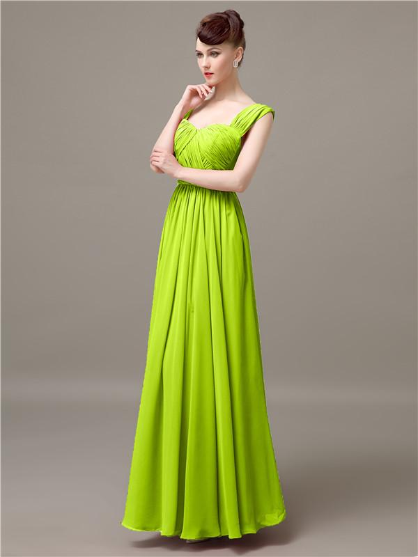 Square Chiffon Floor-Length Bridesmaid Dresses