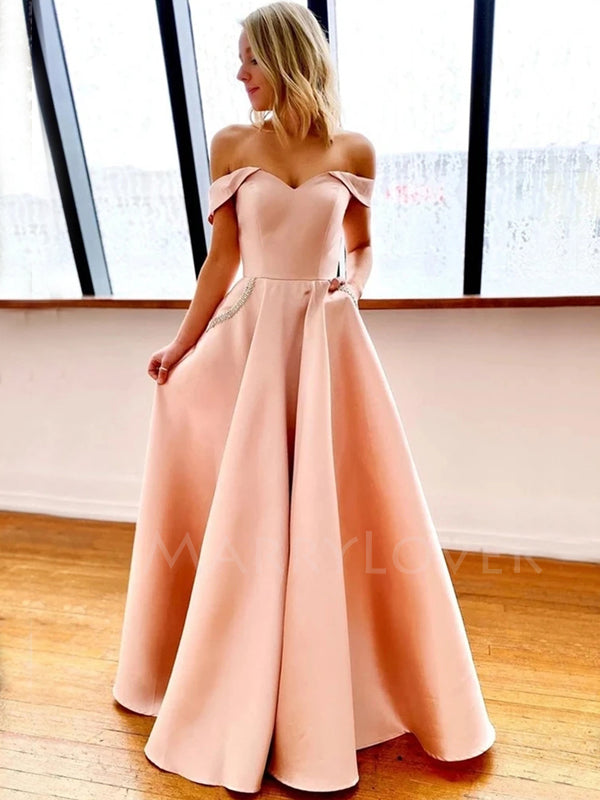 Sex Off Shoulder A-Line Satin Long Evening Prom Dresses, Long Custom Party prom dresses, MR7151 Sex Off Shoulder A-Line Satin Long Evening Prom Dresses, Long Custom Party prom dresses, MR7151