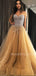 A Line Backless Beaded Long Evening Prom Dresses, Cheap Custom Prom Dresses, MR7164