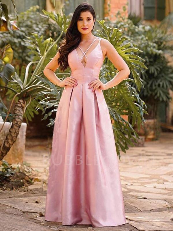 V Neckline Pink Long Backless Evening Prom Dresses, Cheap Custom prom MarryLover V Neckline Pink Long Backless Evening Prom Dresses, Cheap Custom prom MarryLover