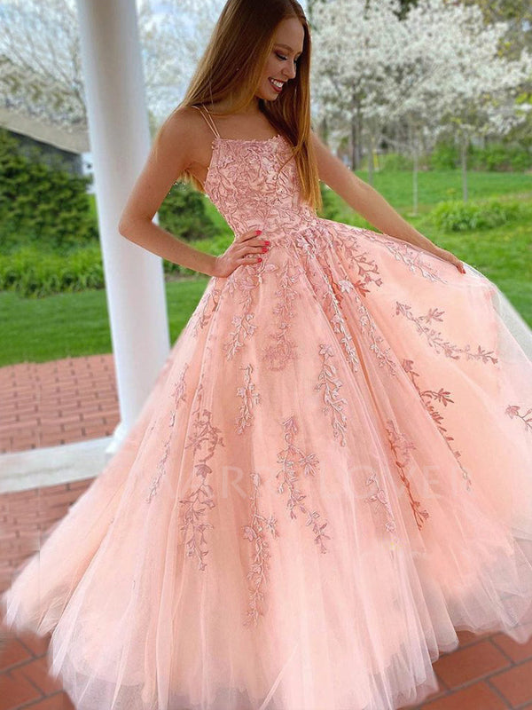 Sexy Backless A-Line Blue Lace Long Evening Prom Dresses, Cheap Tulle MarryLover Sexy Backless A-Line Blue Lace Long Evening Prom Dresses, Cheap Tulle MarryLover