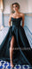 A-Line Black Satin Backless Long Evening Prom Dresses, Cheap Custom Backless Prom Dresses, MR7321