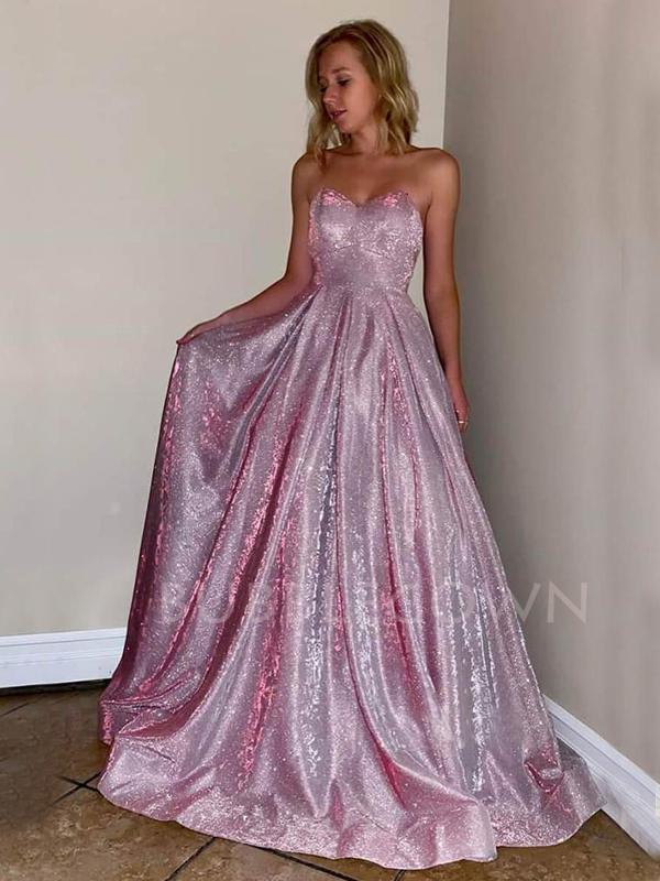 Sparkly A-Line Backless Long Evening Prom Dresses, Cheap Custom Prom D MarryLover Sparkly A-Line Backless Long Evening Prom Dresses, Cheap Custom Prom D MarryLover