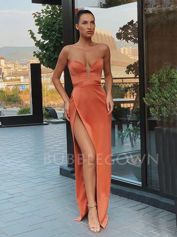Sheath/Column Sweetheart High Slit Mermaid Long Strapless Evening Prom Dresses, Cheap Custom Prom Dresses, MR7620 Sheath/Column Sweetheart High Slit Mermaid Long Strapless Evening Prom Dresses, Cheap Custom Prom Dresses, MR7620