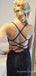 Spaghetti Straps Mermaid Black Tulle Appliques Long Evening Prom Dresses, Custom Prom Dress, MR8220