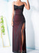 V-neck Black Tulle Mermaid Long Evening Prom Dresses, Spaghetti Straps Custom Prom Dresses, MR8299