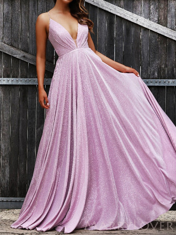 Deep V-neck Sparkly A-line Long Evening Prom Dresses, Custom Prom Dress, MR8618 Deep V-neck Sparkly A-line Long Evening Prom Dresses, Custom Prom Dress, MR8618