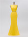 Mermaid Bateau Chiffon Floor Length Bridesmaid Dresses