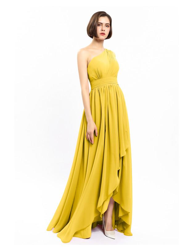 One-shoulder High-low Chiffon Bridesmaid Dresses