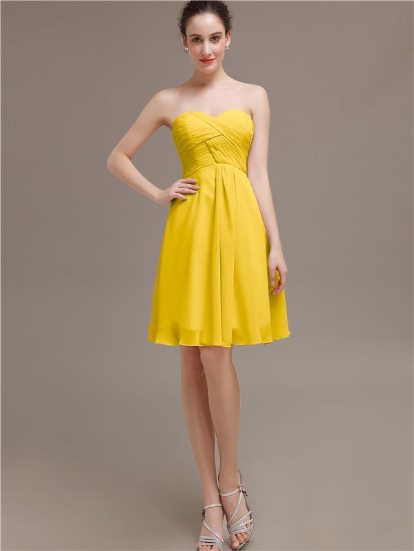Sweetheart Pleats Chiffon Bridesmaid Dresses