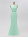 Mermaid Bateau Chiffon Floor Length Bridesmaid Dresses