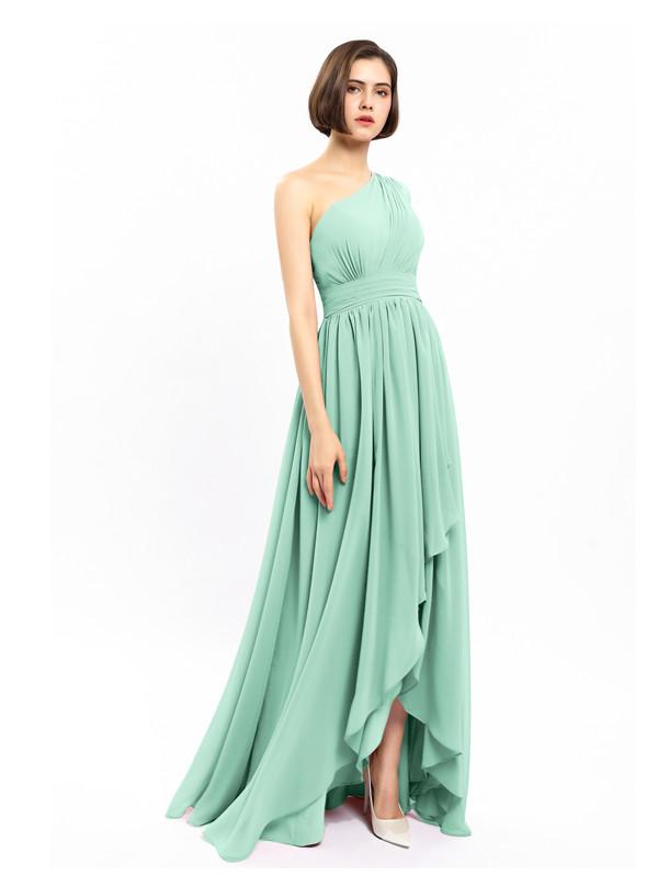 One-shoulder High-low Chiffon Bridesmaid Dresses