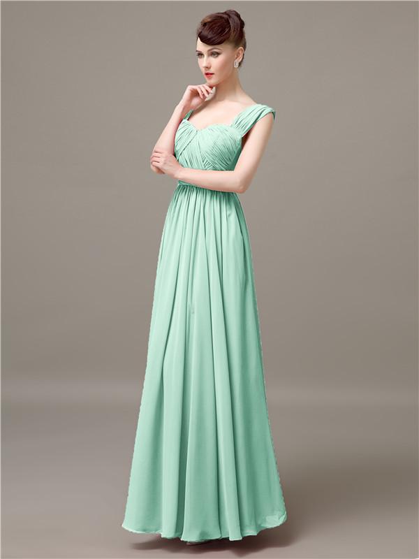 Square Chiffon Floor-Length Bridesmaid Dresses