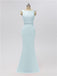 Mermaid Bateau Chiffon Floor Length Bridesmaid Dresses