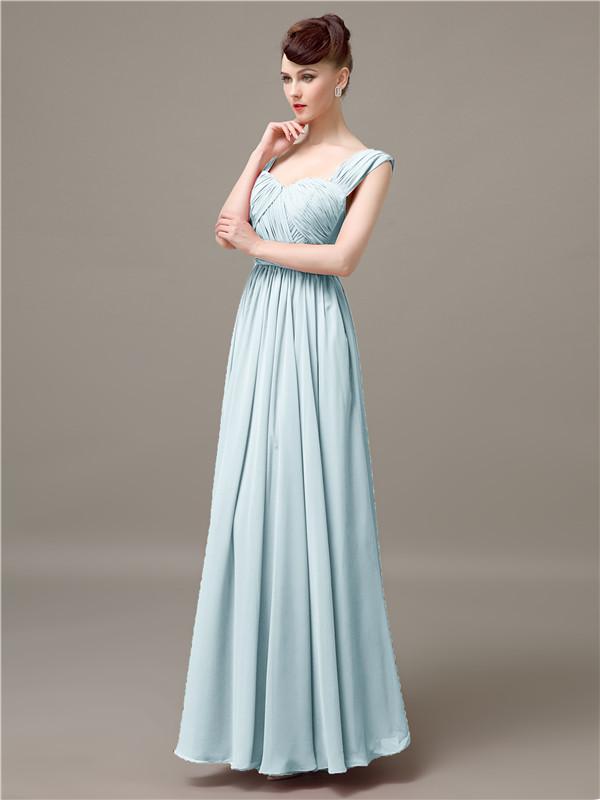 Square Chiffon Floor-Length Bridesmaid Dresses