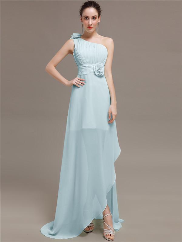 One Shoulder Flowers Bridesmaid Dresses