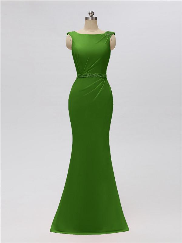 Mermaid Bateau Chiffon Floor Length Bridesmaid Dresses