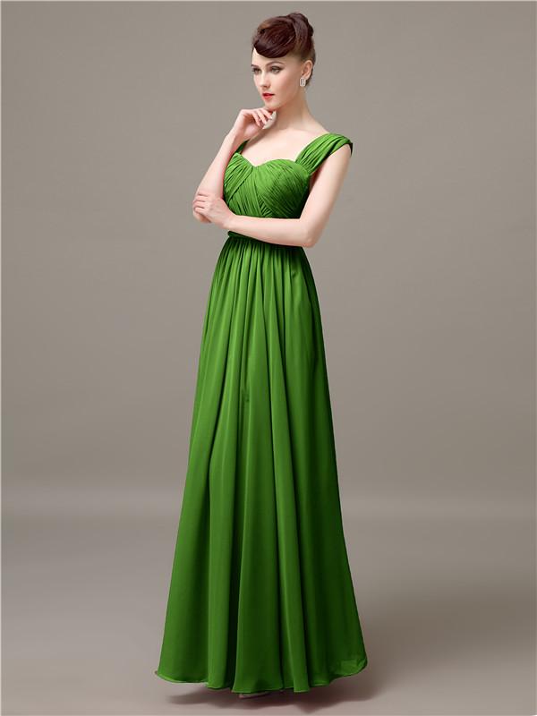 Square Chiffon Floor-Length Bridesmaid Dresses