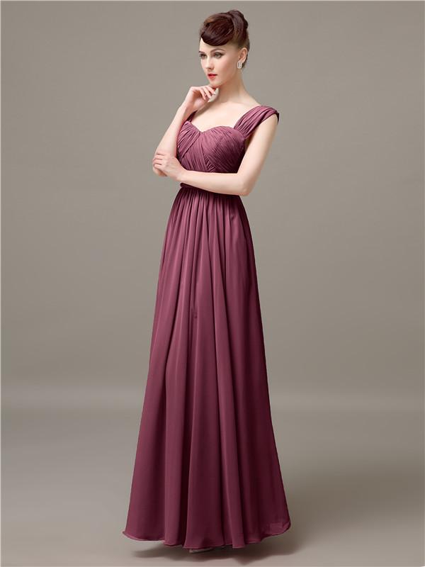 Square Chiffon Floor-Length Bridesmaid Dresses