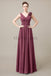 V-Neck Long Chiffon Bridesmaid Dresses