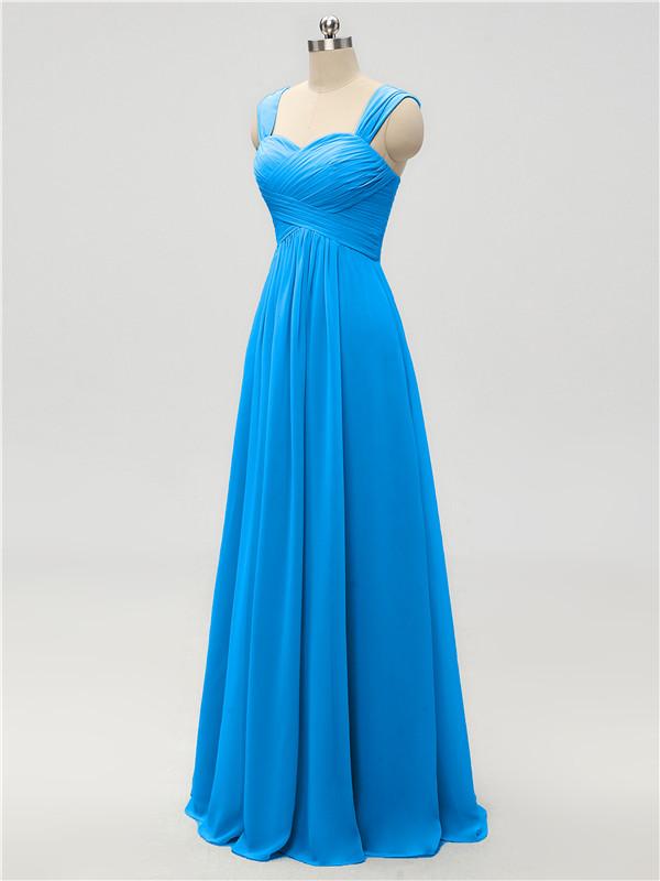 Strap Chiffon Floor Length Bridesmaid Dresses