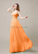 Square Neck Pleats Floor Length Bridesmaid Dresses