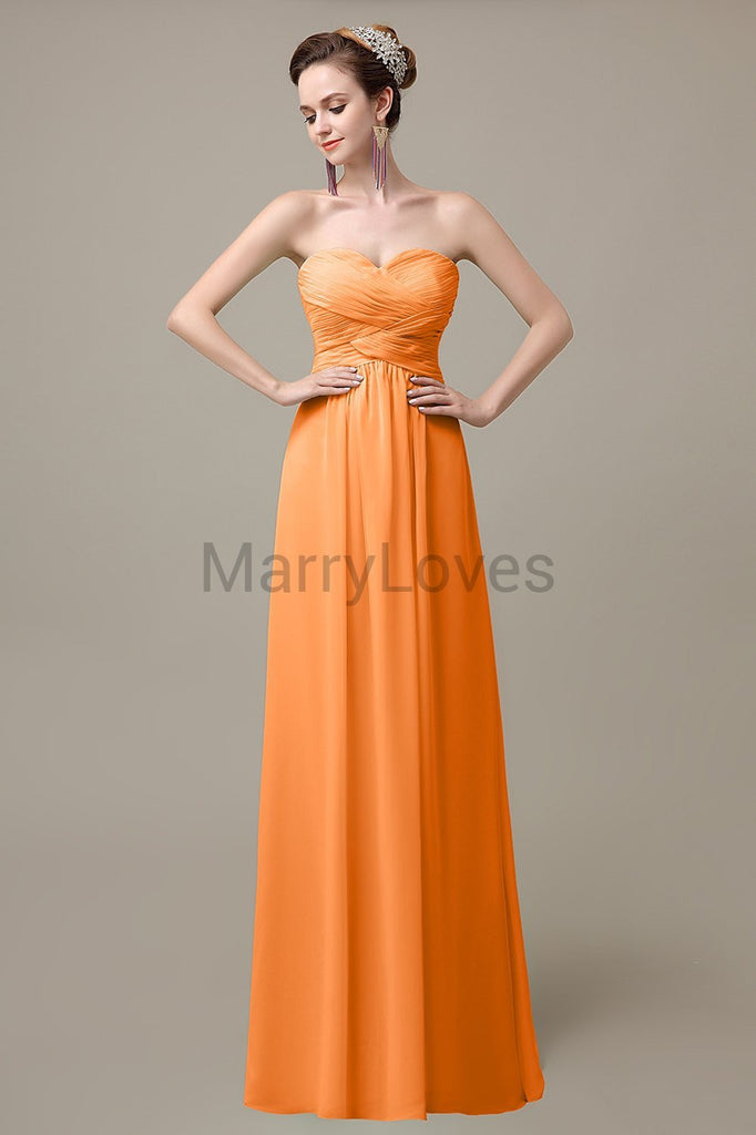 Sweetheart Sleeveless Chiffon Bridesmaid Dresses