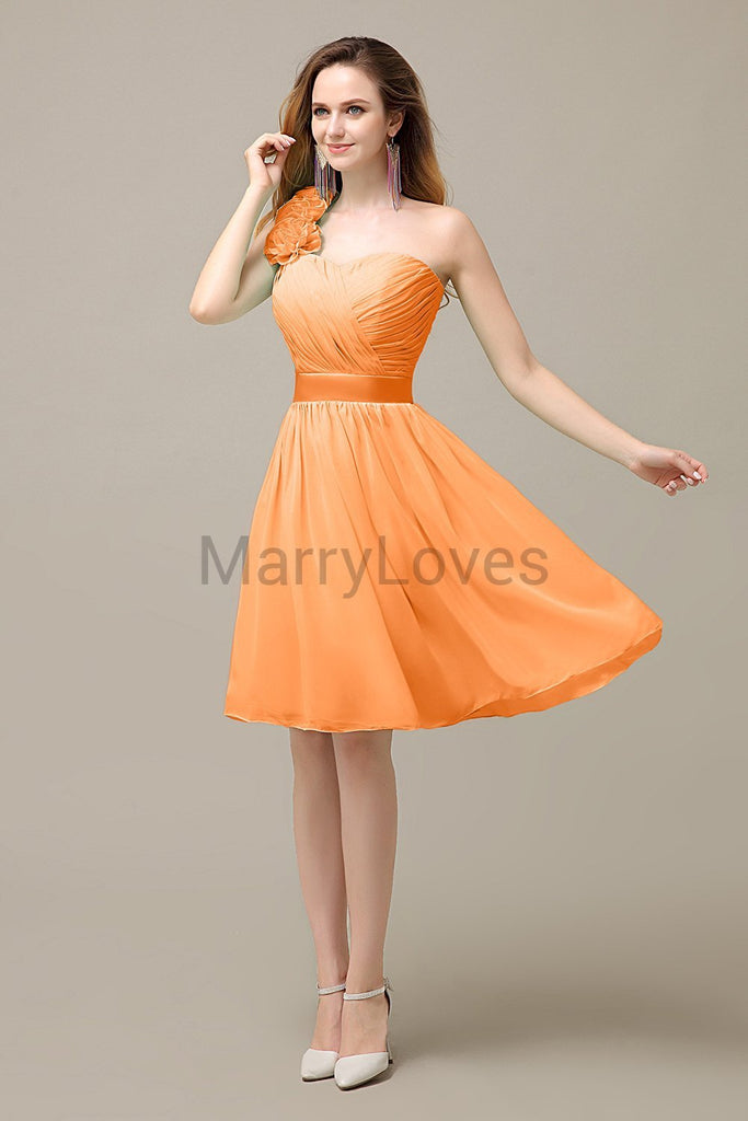 Charming One Shoulder Chiffon Bridesmaid Dresses