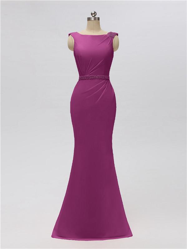 Mermaid Bateau Chiffon Floor Length Bridesmaid Dresses