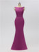 Mermaid Bateau Chiffon Floor Length Bridesmaid Dresses