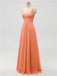 Strap Chiffon Floor Length Bridesmaid Dresses