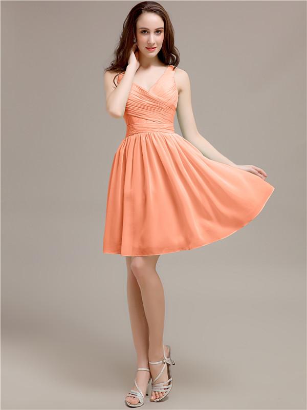 V-Neck Short A-Line Bridesmaid Dresses