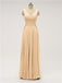 V Neck Chiffon Floor Length Bridesmaid Dresses