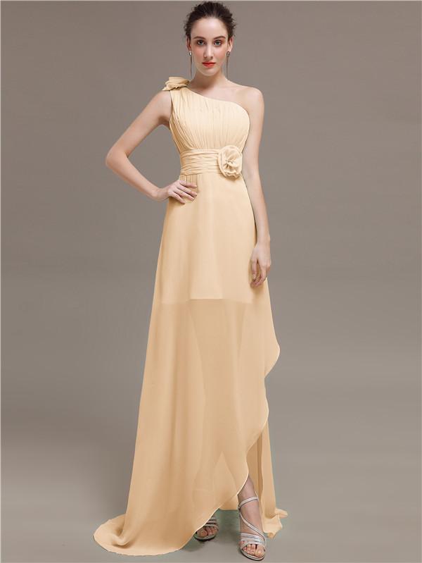 One Shoulder Flowers Bridesmaid Dresses
