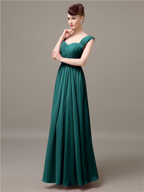 Square Chiffon Floor-Length Bridesmaid Dresses