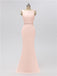 Mermaid Bateau Chiffon Floor Length Bridesmaid Dresses