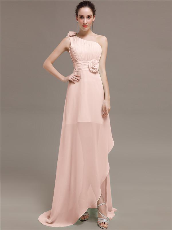 One Shoulder Flowers Bridesmaid Dresses