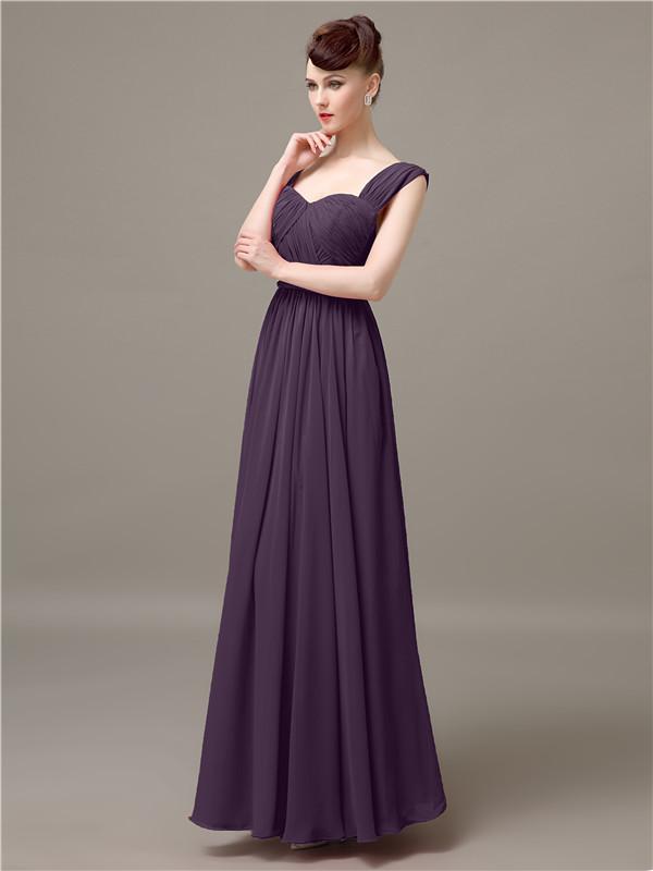 Square Chiffon Floor-Length Bridesmaid Dresses