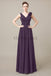 V-Neck Long Chiffon Bridesmaid Dresses