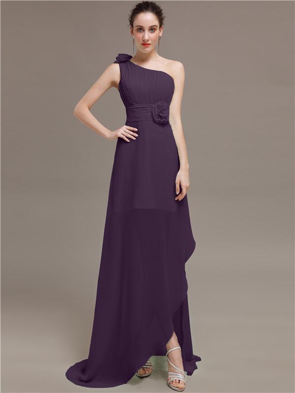 One Shoulder Flowers Bridesmaid Dresses