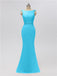 Mermaid Bateau Chiffon Floor Length Bridesmaid Dresses