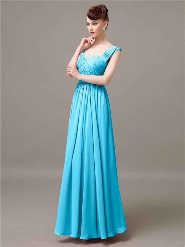 Square Chiffon Floor-Length Bridesmaid Dresses