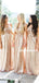 Sheath One-shoulder V-neck Sleeveless Long Sequins Bridesmaid Dresses, BD0615