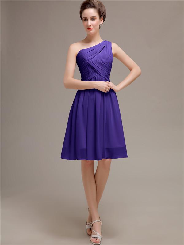One Shoulder Short A-Line Bridesmaid Dresses
