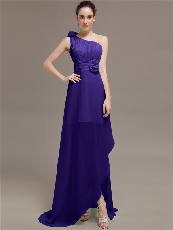 One Shoulder Flowers Bridesmaid Dresses