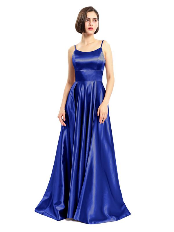 A-line Spaghetti Straps Simple Prom Dresses