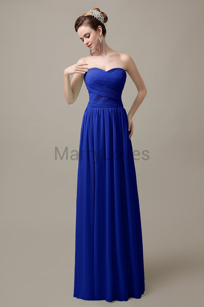 Sweetheart Pleats Chiffon Bridesmaid Dresses