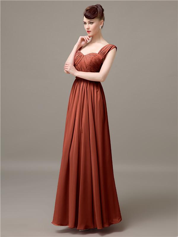 Square Chiffon Floor-Length Bridesmaid Dresses